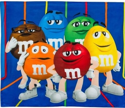 M&M'S Character Blanket, Fun Colorful Throw Blanket Featuring Characters, Comfy & Soft Travel Blanket, Cozy Blanket for Relaxing. FREE SHIPPING.