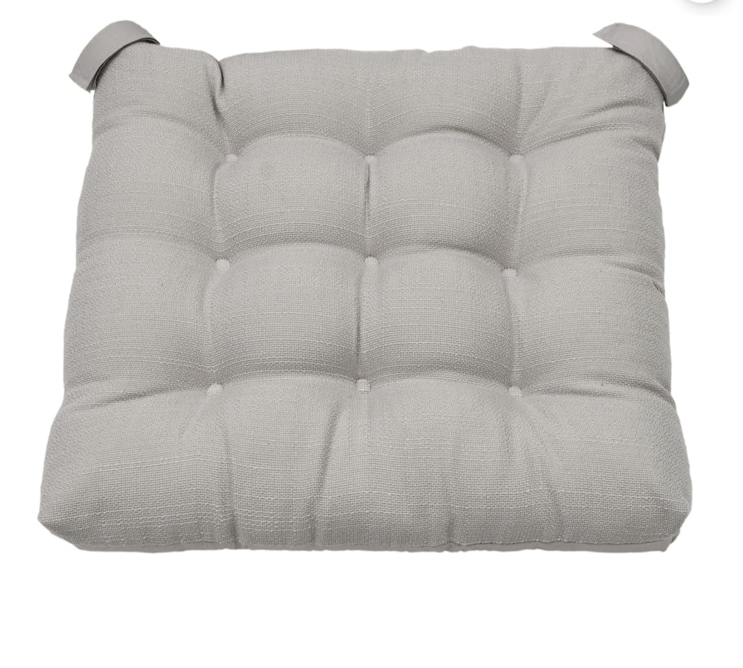 (2 pack)  Textured Chair Seat Pad (Chair Cushion), Gray Color, 1-Piece, 15.5" x 16"