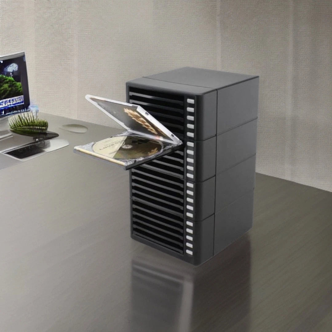 One Touch CD Storage Rack Holds 20 Cds Push Button Release